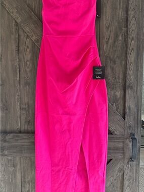 Lulu's Strapless Hot Pink Maxi Dress